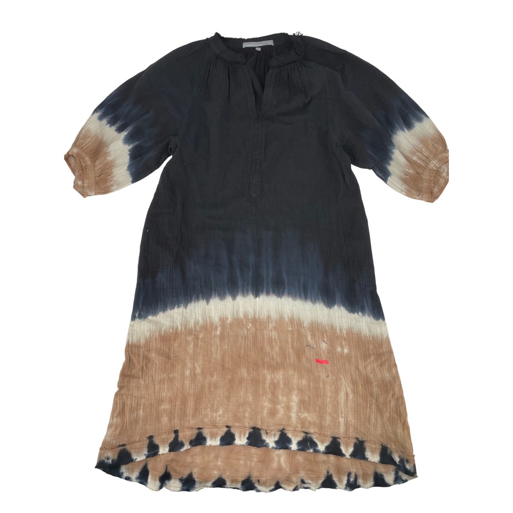 Ocean+Main Tie Dye Gauze Dress M/L Black Brown Good